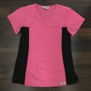 MOBB Double Pocket Medical Uniform Scrub Top Blouse V Neckline XS Fit